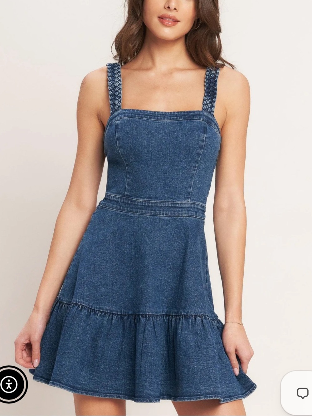Nordstrom Denim Sundress with Braided Straps - Blue
